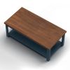 Bridgevine Home Nantucket 14 inch Chairside Table, No Assembly Required, Blue Denim and Whiskey Finish