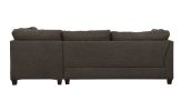 ACME Laurissa Sectional Sofa & Ottoman (2 Pillows) in Charcoal Linen 54375