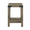 ACME Abiram End Table in Rustic Oak Finish LV01002
