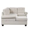 120" Modern U-Shaped Corner Sectional Sofa Upholstered Linen Fabric Sofa Couch for Living Room, Bedroom, Beige