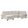 120" Modern U-Shaped Corner Sectional Sofa Upholstered Linen Fabric Sofa Couch for Living Room, Bedroom, Beige