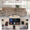 87.5" Manual Reclining Home Theater Seating Recliner Chair Sofa with Flipped Middle Backrest, 2 Cup Holders for Living Room, Bedroom, Home Theater, Li