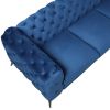 85.5" Velvet Upholstered Sofa with Sturdy Metal Legs,Modern Sofa Couch with Button Tufted Back, 3 Seater Sofa Couch for Living Room,Apartment,Home Off