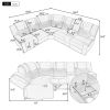 94.4" Home Theater Seating Modern Manual Recliner Sofa Chairs with Storage Box and Two Cup Holders for Living Room, Black