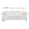 84.65" Rolled Arm Chesterfield 3 Seater Sofa