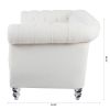 84.65" Rolled Arm Chesterfield 3 Seater Sofa
