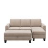 Reversible Sectional Couch with Storage Chaise L-Shaped Sofa for Apartment Sectional Set ,Sectional Sofa with Ottoman,Nailhead Textured Linen Fabric 3