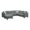[VIDEO provided] 112*87" Sectional Sofa Couches Living Room Sets, 7 Seats Modular Sectional Sofa with Ottoman, L Shape Fabric Sofa Corner Couch Set wi