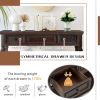 TREXM Classic Retro Style Console Table with Three Top Drawers and Open Style Bottom Shelf, Easy Assembly (Espresso)