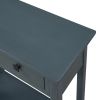 TREXM Rustic Brushed Texture Entryway Table Console Table with Drawer and Bottom Shelf for Living Room (Antique Navy)