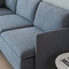 Modular L-shaped Corner sofa ; Left Hand Facing Sectional Couch;  Grey Cotton Linen-90.9''