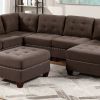 Contemporary Modular Sectional 8pc Set Living Room Furniture Corner L-Sectional Black Coffee Linen Like Fabric Tufted Nail heads 3x Corner Wedge 3x Ar