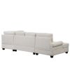 120" Modern U-Shaped Corner Sectional Sofa Upholstered Linen Fabric Sofa Couch for Living Room, Bedroom, Beige
