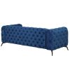 85.5" Velvet Upholstered Sofa with Sturdy Metal Legs,Modern Sofa Couch with Button Tufted Back, 3 Seater Sofa Couch for Living Room,Apartment,Home Off