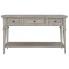 TREXM Classic Retro Style Console Table with Three Top Drawers and Open Style Bottom Shelf, Easy Assembly (Gray Wash)