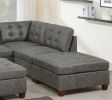 Living Room Furniture Antique Grey Modular Sectional 6pc Set Breathable Leatherette Tufted Couch 2x Corner Wedge 2x Armless Chairs and 2x Ottoman L-Sh