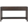 TREXM Rustic Entryway Console Table, 60" Long Sofa Table with two Different Size Drawers and Bottom Shelf for Storage (Espresso)