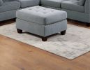 Modular Sectional 6pc Set Living Room Furniture Corner Sectional Tufted Nail heads Couch Gray Linen Like Fabric 3x Corner Wedge 2x Armless Chairs and