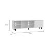 Valdivia Tv Stand for TV¬¥s up 70"; Four Open Shelves; Five Legs -White