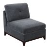 Ash Grey Chenille Fabric Modular Sofa Set 6pc Set Living Room Furniture Couch Sofa Loveseat 4x Corner Wedge 1x Armless Chair and 1x Ottoman Tufted Bac
