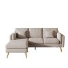3020 L-shaped sofa with footrests can be left and right interchangeable plus double armrests 84.6" light gray sofa suitable for living room apartment