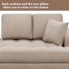 64" Deep Tufted Upholstered Textured Fabric Chaise Lounge,Toss Pillow included,Living room Bedroom Use,Warm Gray