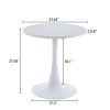Modern 23.6'' Diameter Solid Metal Base White Round End Table
