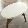 Contemporary Mid-Century Accent Tables - Natural Cherry Legs, White Silverstone¬Æ Tops - Classic Design with Modern Simplicity