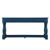 63inch Long Wood Console Table with 3 Drawers and 1 Bottom Shelf for Entryway Hallway Easy Assembly Extra-thick Sofa Table( Navy Blue)