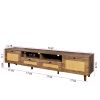 Farmhouse TV Stand Modern Wood Media Entertainment Center Console Table with 2 Doors and 2 Open Shelves