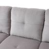 Grey White Corduroy Living Room Sofa