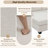 120" Modern U-Shaped Corner Sectional Sofa Upholstered Linen Fabric Sofa Couch for Living Room, Bedroom, Beige