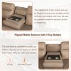 87.5" Manual Reclining Home Theater Seating Recliner Chair Sofa with Flipped Middle Backrest, 2 Cup Holders for Living Room, Bedroom, Home Theater, Li