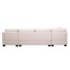 Ustyle Modern Large U-Shape Sectional Sofa, Double Extra Wide Chaise Lounge Couch, Beige