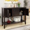 TREXM Cambridge Series Ample Storage Vintage Console Table with Four Small Drawers and Bottom Shelf for Living Rooms, Entrances and Kitchens (Espresso