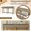 Retro Console Table Entryway Table 58" Long Sofa Table with 2 Drawers in Same Size and Bottom Shelf for Storage (Rustic )