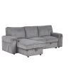 U_STYLE Upholstery Sleeper Sectional Sofa with Storage Bags and 2 cup holders on Arms