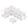 L shape Modular Sectional Sofa,DIY Combination,includes Three Single Chair ,Two Corner and Two Ottoman,Black Velvet.