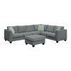 [VIDEO provided] 112*87" Sectional Sofa Couches Living Room Sets, 7 Seats Modular Sectional Sofa with Ottoman, L Shape Fabric Sofa Corner Couch Set wi