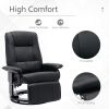 Faux Leather Manual Recliner,Adjustable Swivel Lounge Chair with Footrest,Can Rotate 360 Degrees,L-right Angle Curved Wooden Frame, Armrest and Wrappe