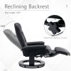 Faux Leather Manual Recliner,Adjustable Swivel Lounge Chair with Footrest,Can Rotate 360 Degrees,L-right Angle Curved Wooden Frame, Armrest and Wrappe