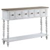 ACME Bence Console Table in Dark Charcoal & Antique White Finish AC00280