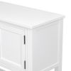 TREXM Cambridge Series Ample Storage Vintage Console Table with Four Small Drawers and Bottom Shelf for Living Rooms, Entrances and Kitchens (White, O