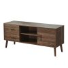 55" Mid Century TV Stand Entertainment Center, Wooden TV Console Cabinet