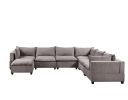 Madison Light Gray Fabric 7 Piece Modular Sectional Sofa Chaise