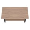 Modern furniture luxury simple style rectangular double-layer tea table wood steel light brown