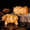 Natural Thuja Wood Elephant Figurines Craft Carved Natural Wooden Mini Animals Antique Decoration