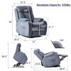 Lift Chair Recliner for Elderly Power Remote Control Recliner Sofa Relax Soft Chair Anti-skid Australia Cashmere Fabric Furniture Living Room Dusty Bl