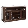 Classic TV Media Stand Modern Entertainment Console with 23" Fireplace Insert for TV Up to 65" with Open and Closed Storage Space, Espresso, 58.25"W*1