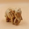 Natural Thuja Wood Elephant Figurines Craft Carved Natural Wooden Mini Animals Antique Decoration